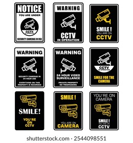 Smile, you're on CCTV, sign vector