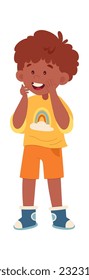 Smiled Boy Illustration Vector Illustration