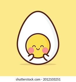 Smiled eggs illustration. Vector isolated simple egg icon.