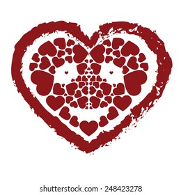 Smiled Heart Symbol. Original Vector design.
