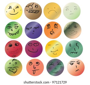smiles, cartoon illustration vector