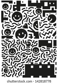 smiles faces -abstract vector  background