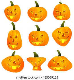 Smiles Halloween. Halloween pumpkin - Jack lamp. Ancient holiday. Vector illustration