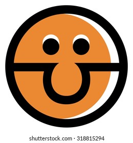 smiles icon. orange. surprised.