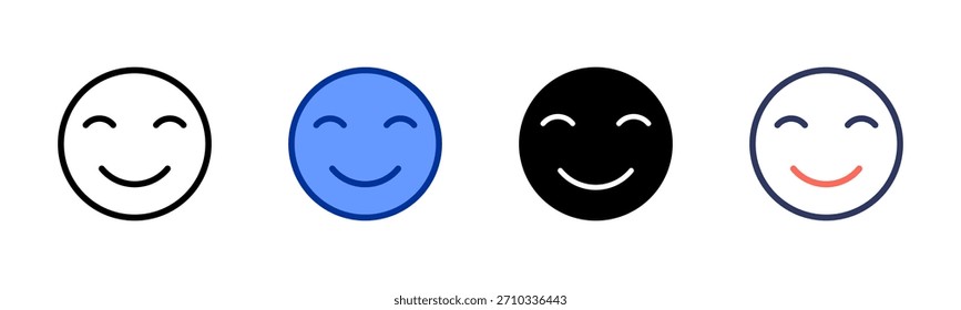 Smiles icon set multiple style collection