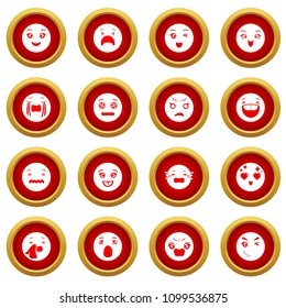 Smiles icons set. Simple illustration of 16 smiles vector icons for web