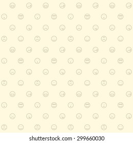 smiles line icon beige pattern