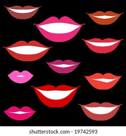 Smiles, lips background