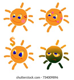 Smiles set with abstract sun 1