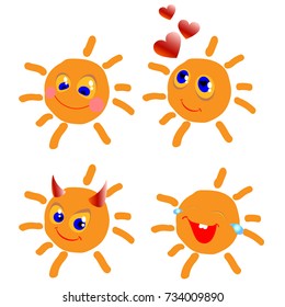 Smiles set with abstract sun 5
