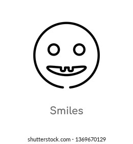 smiles vector line icon. Simple element illustration. smiles outline icon from user interface concept. Can be used for web and mobile