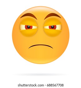 Smiley.  Angry face vector illustration. Character design. Icon style.