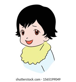 Smiley baby face - child - vector
