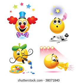 Smiley balls with different occupation