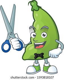Smiley barber broad beans mascot cartoon character design