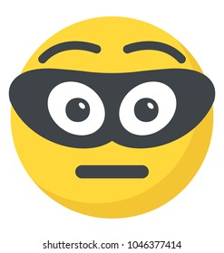 A smiley with black eye mask expressing burglar face emoji