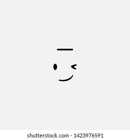 smiley blink icon sign signifier vector
