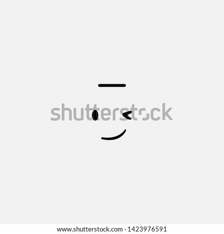 smiley blink icon sign signifier vector