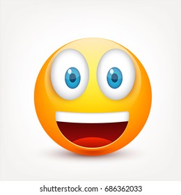 Smiley Blue Eyesemoticon Set Yellow Face Stock Vector Royalty Free Shutterstock