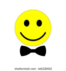 Smiley with bow tie icon.