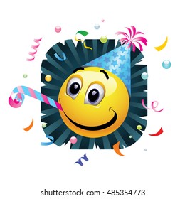 Smiley Celebrating High Quality Vector Illustration Stock Vector ...