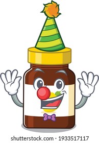 smiley clown bottle vitamin c cartoon character design concept