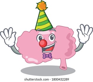 smiley clown brain cartoon character design concept