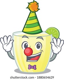 smiley clown daiquiri cocktail cartoon character design concept