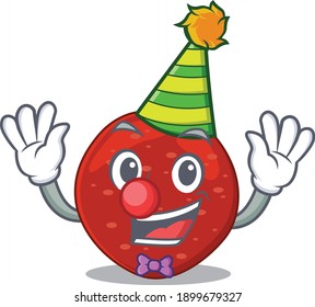 smiley clown peperoni cartoon character design concept. Vector illustration