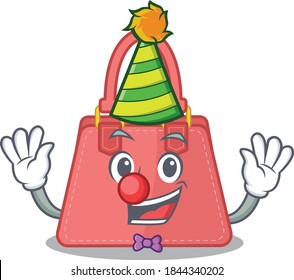 smiley clown women handbag cartoon character design concept