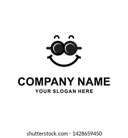 smiley coffee cup logo icon illustration-Vector