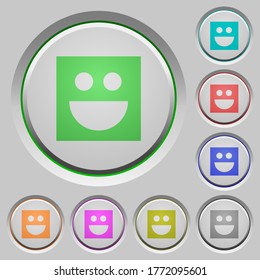 Smiley color icons on sunk push buttons