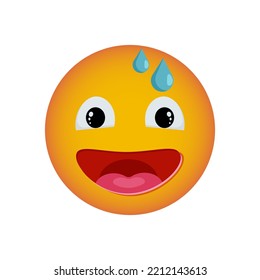 Smiley in confusion. Emoji reactions to messages for social networks. Vector smiley.