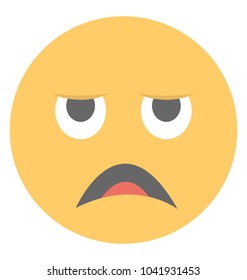 A smiley depicting expression of being bored