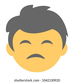 A smiley depicting expression of being bored