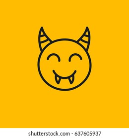 Smiley devil. Vector illustration.