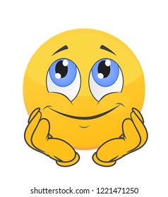 Smiley Dreamy Emoji Fun Face Romantic Stock Vector (Royalty Free ...