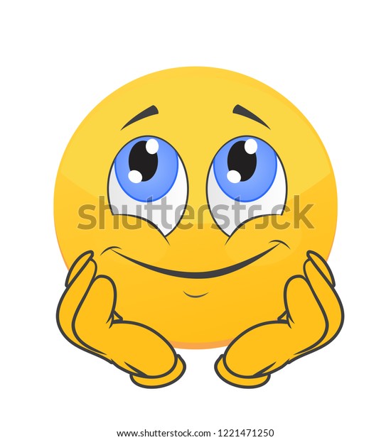 Smiley Dreamy Emoji Fun Face Romantic Stock Vector (Royalty Free ...