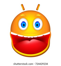Smiley droid. Robot. 3D Vector Illustration.