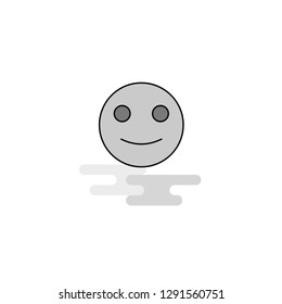 Smiley emoji  Web Icon. Flat Line Filled Gray Icon Vector
