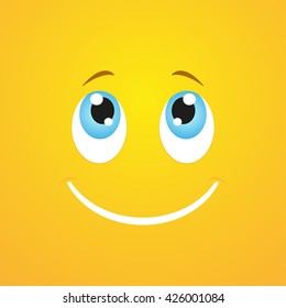Smiley emoticon  on a yellow background