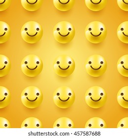Smiley Emoticon Seamless Pattern : Vector Illustration