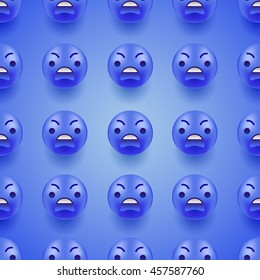 Smiley Emoticon Seamless Pattern : Vector Illustration