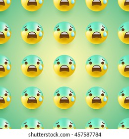Smiley Emoticon Seamless Pattern : Vector Illustration
