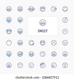 Smiley and emoticon - thin line website, application & presentation icon. simple and minimal vector icon and illustration collection.