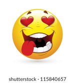 Smiley Emoticons Face Vector - Falling in Love