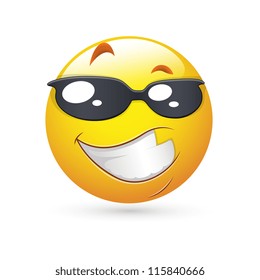 Smiley Emoticons Face Vector - Handsome Expression