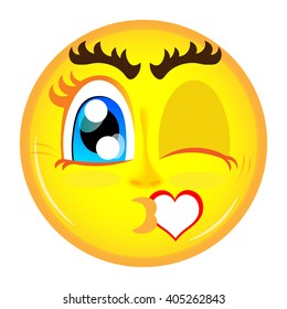 Smiley Emoticons Face Vector kissing - Falling in Love
