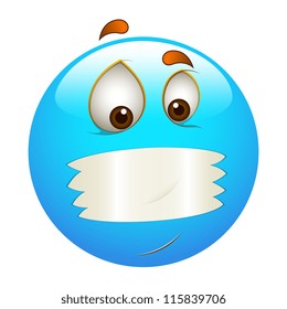 Smiley Emoticons Face Vector - Mouth Shut