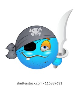 Smiley Emoticons Face Vector - Pirate